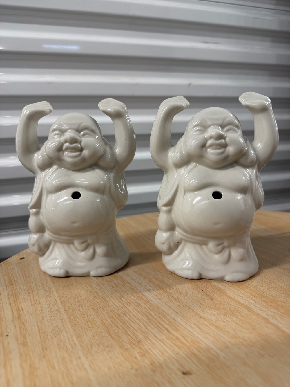 Laughing Buddha incense holder happy dancing arms up
